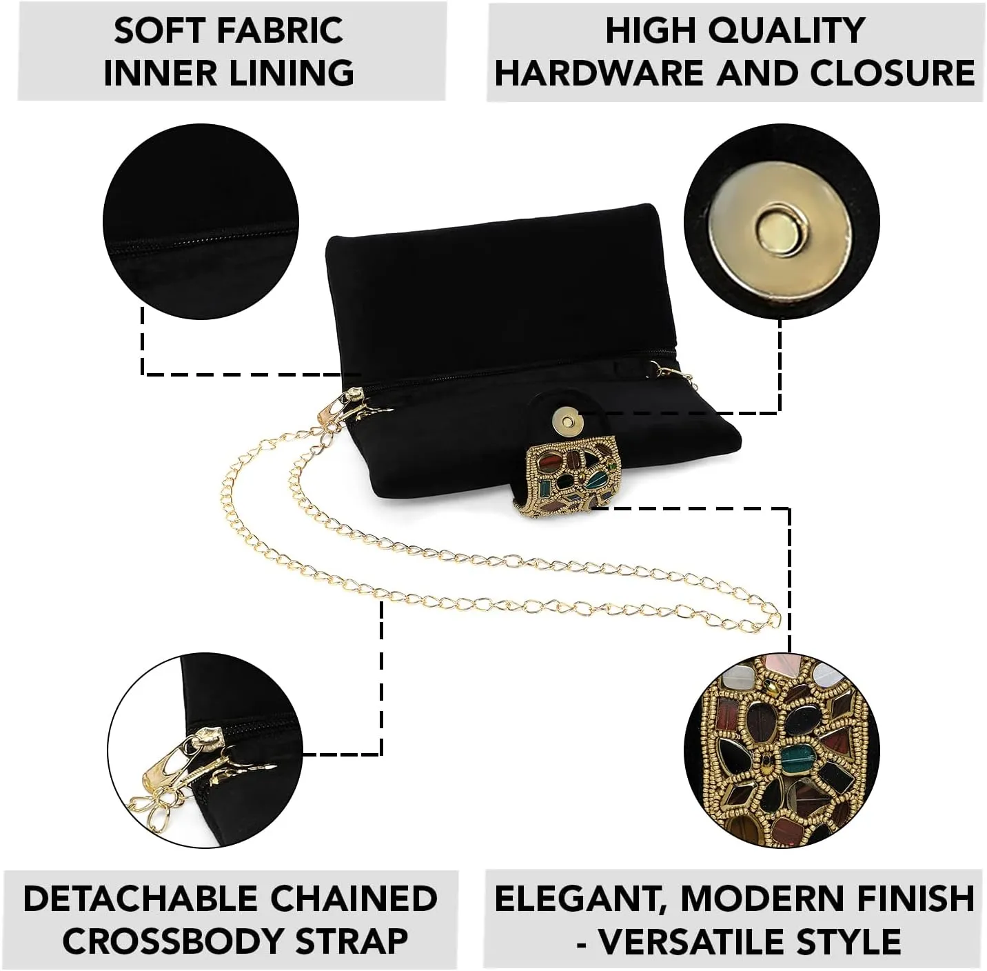 Aheli Clutch Purses Gift for Women Handmade Evening Sling Handbag Stylish Bridal Fashion Bag