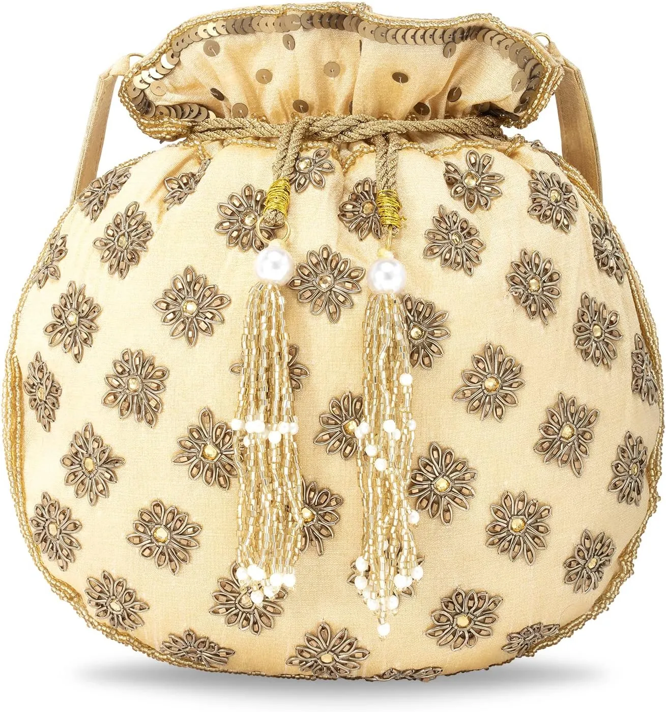 Aheli Embroidered Potli Bag Gift for Women Handmade Ethnic Purse Evening Handbags Stylish Bridal Fashion Clutch Bag