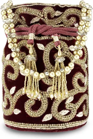 Aheli Indian Potli Bags Gift for Women Evening Bag Clutch Ethnic Bride Purse with Drawstring