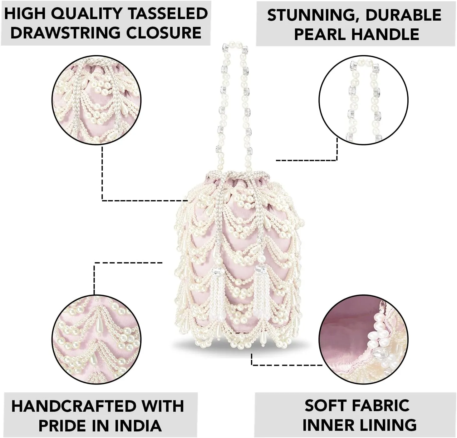 Aheli Indian Potli Bags Gift for Women Evening Bag Clutch Ethnic Bride Purse with Drawstring