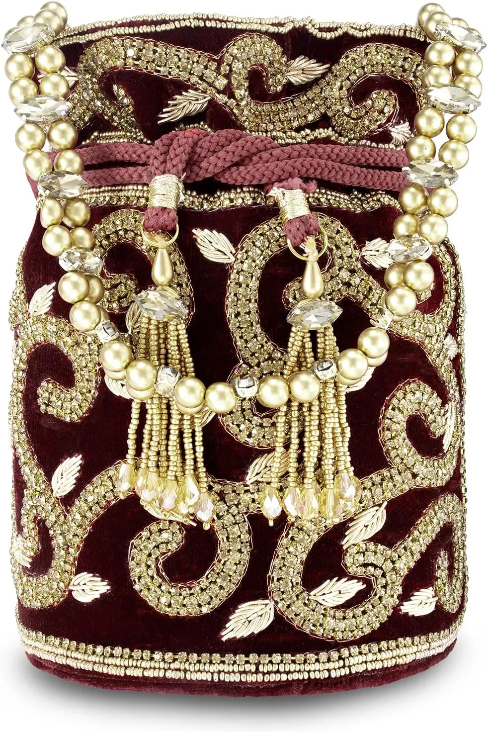 Aheli Indian Potli Bags Gift for Women Evening Bag Clutch Ethnic Bride Purse with Drawstring