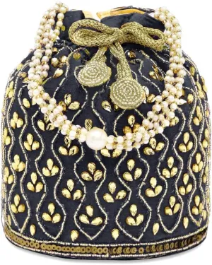 Aheli Potli Bag Gift for Women Handmade Evening Wristlet Handbag Stylish Bridal Purse Fashion Bag