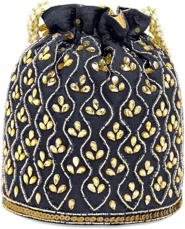 Aheli Potli Bag Gift for Women Handmade Evening Wristlet Handbag Stylish Bridal Purse Fashion Bag