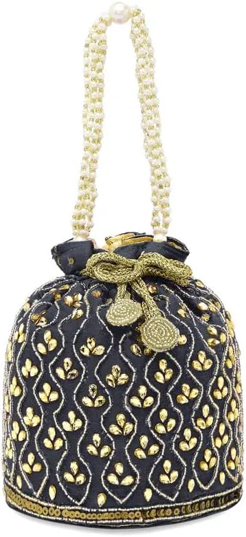 Aheli Potli Bag Gift for Women Handmade Evening Wristlet Handbag Stylish Bridal Purse Fashion Bag