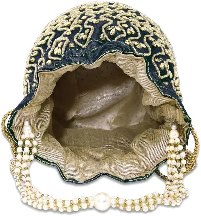 Aheli Potli Bag Gift for Women Handmade Evening Wristlet Handbag Stylish Bridal Purse Fashion Bag