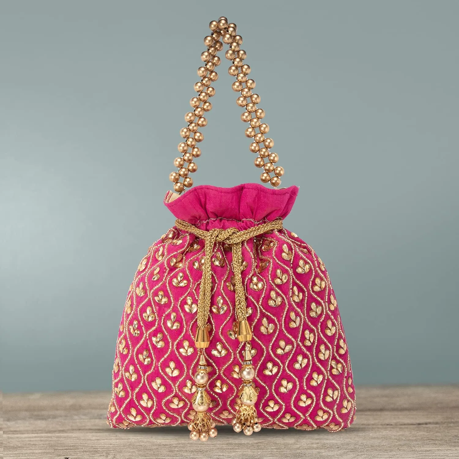 Aheli Potli Purses Gift for Women Handmade Evening Handbag Stylish Bridal Fashion Wristlet