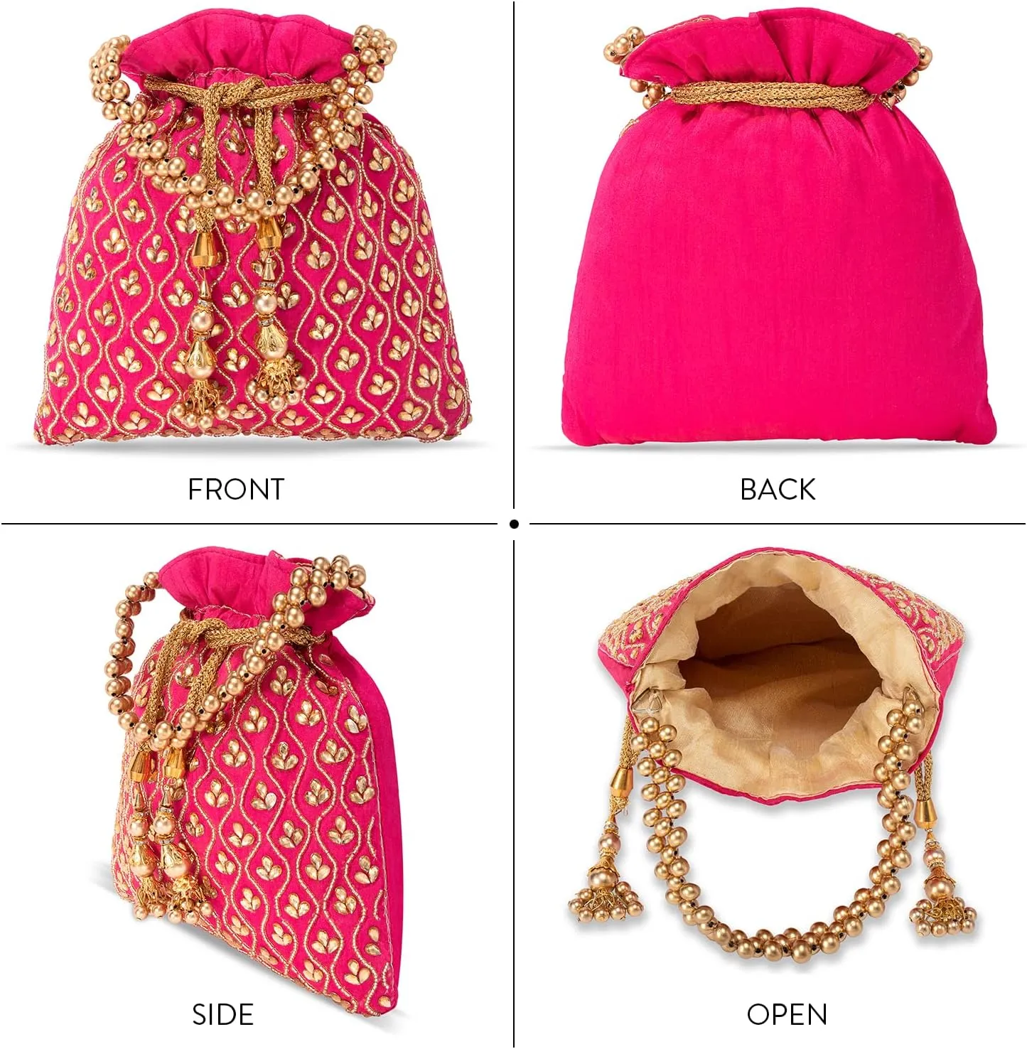 Aheli Potli Purses Gift for Women Handmade Evening Handbag Stylish Bridal Fashion Wristlet