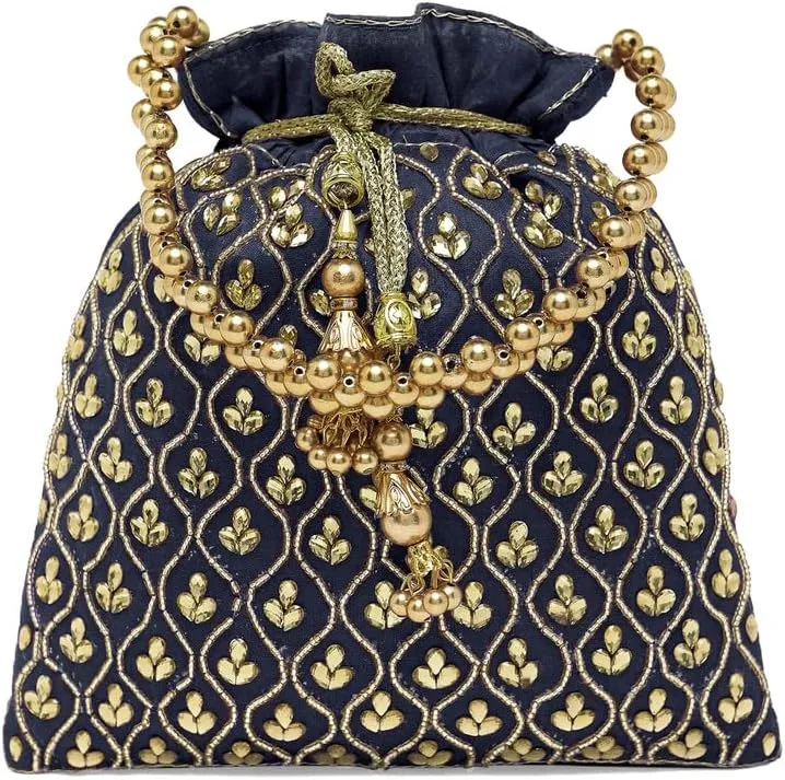 Aheli Potli Purses Gift for Women Handmade Evening Handbag Stylish Bridal Fashion Wristlet