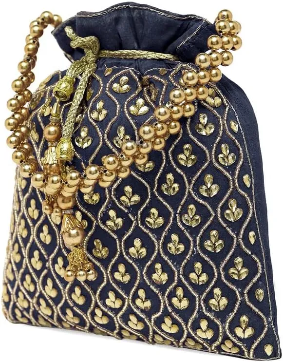 Aheli Potli Purses Gift for Women Handmade Evening Handbag Stylish Bridal Fashion Wristlet