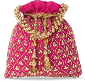 Aheli Potli Purses Gift for Women Handmade Evening Handbag Stylish Bridal Fashion Wristlet