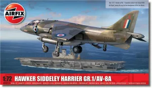 Airfix Model Airplane Kit Gift Set - A04057A Hawker Siddeley Harrier GR.1/AV-8A, Plastic Plane Model Kits for Adults & Kids 14 , Skill Level 2, 1:72 Scale WW2 Military Aircraft Models for Beginners