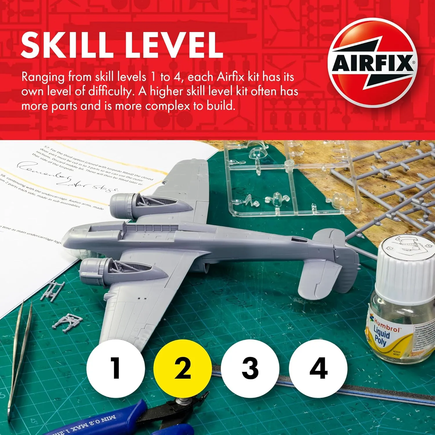 Airfix Model Airplane Kit Gift Set - A06105A Hawker Sea Fury FB.11, Plastic Plane Model Kits for Adults & Kids 14 , Skill Level 2, 1:48 Scale WW2 Military Aircraft Models for Beginners