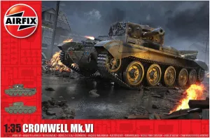 Airfix Model Tank - A1374 Cruiser Mk.VIII A27M Cromwell Mk.VI, Plastic Model Kits for Adults & Kids, 1:35 Scale, Skill Level 3, WW2 Theme Military Models, World War 2 Tanks