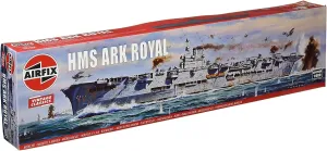 Airfix Ship Model Kit Vintage Classics - A04208V HMS Ark Royal, Plastic Watercraft Model Kits for Adults & Kids Ages 8 , Skill Level 3, 1:600 Scale WW2 Warship Models, Miniature Battleship Navy Gifts