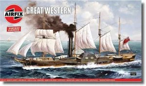 Airfix Ship Model Kit Vintage Classics Set - A08252V Great Western, Plastic Watercraft Model Kits for Adults & Kids Ages 14 , Skill Level 4, 1:180 Scale Warship Models, Miniature Battleship Navy Gifts