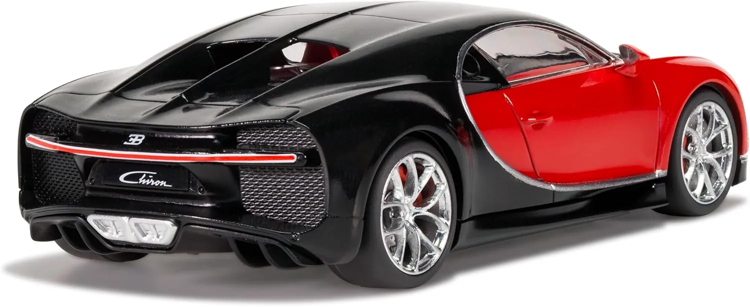 Airfix Starter Set Model Kit Car - A55005 Bugatti Chiron - 1:43 Scale Plastic Model Car Kits, Model Cars to Build and Paint for Adults & Kids 14 , Includes Paints - Mens Hobbies Kits, Skill Lvl. 1