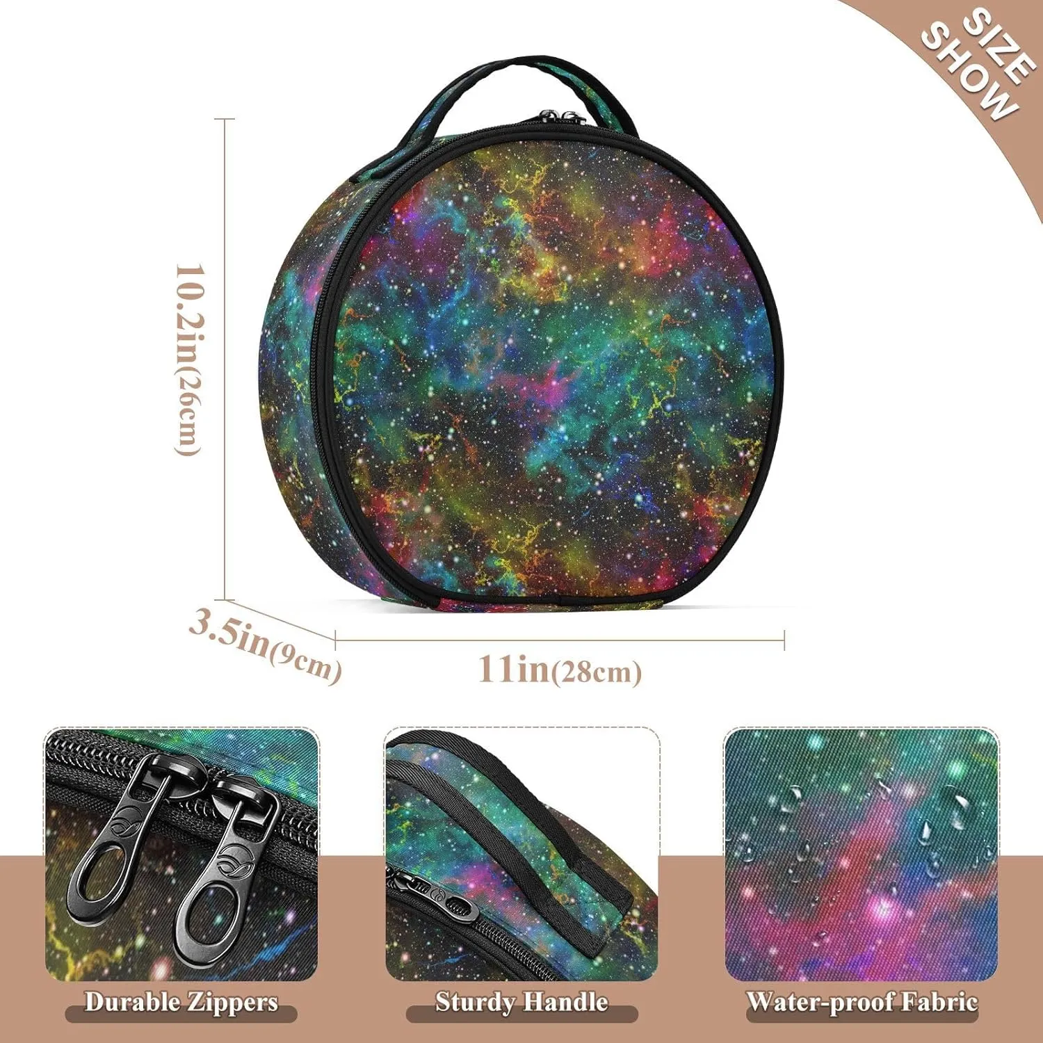 ALAZA Abstract Colorful Universe Nebula Night Starry Sky Travel Cosmetic Organizer Make up Organizer Toiletry Bag