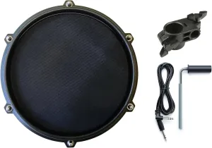 Alesis Turbo/Nitro Express 8 Inch Single-Zone Mesh Tom Pad with 1.5 inch Clamp (see compatability) and Silverline Audio 10ft Trigger Cable Bundle