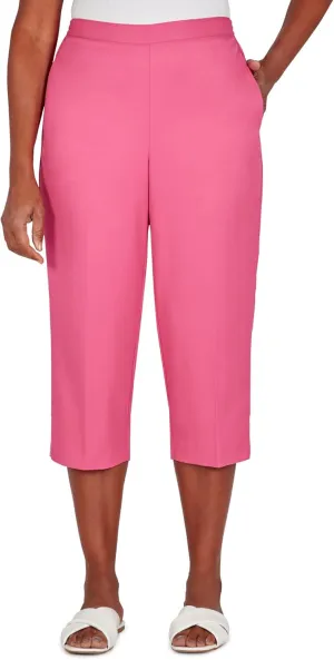Alfred Dunner Women's Petite Embellished Cuff Twill Capri