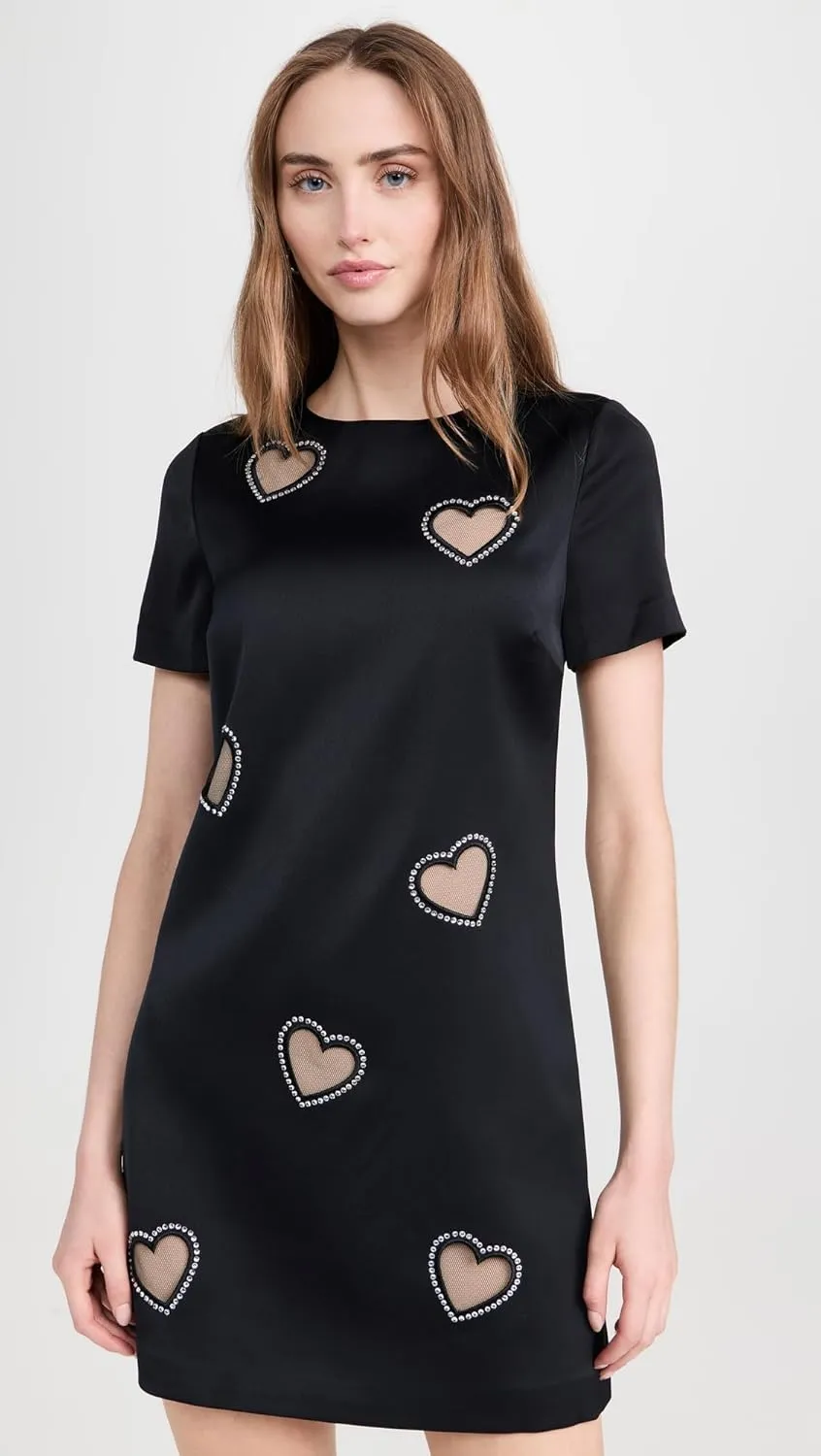 alice   olivia Women's Clyde Embellished Cap Sleeve Shift Dress