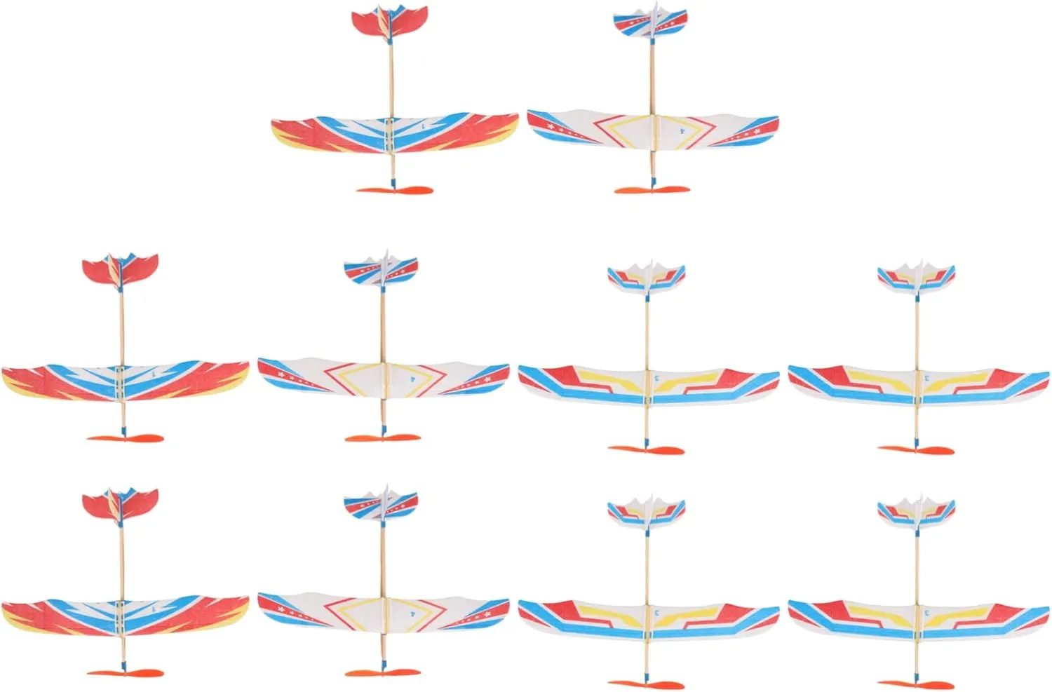 Alipis Rubber Band Airplanes for Kids: Paper Plane Glider Planes Toys - Helicopter Flying Glider Biplane Toys Party Favors 10pcs
