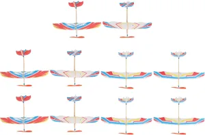Alipis Rubber Band Airplanes for Kids: Paper Plane Glider Planes Toys - Helicopter Flying Glider Biplane Toys Party Favors 10pcs