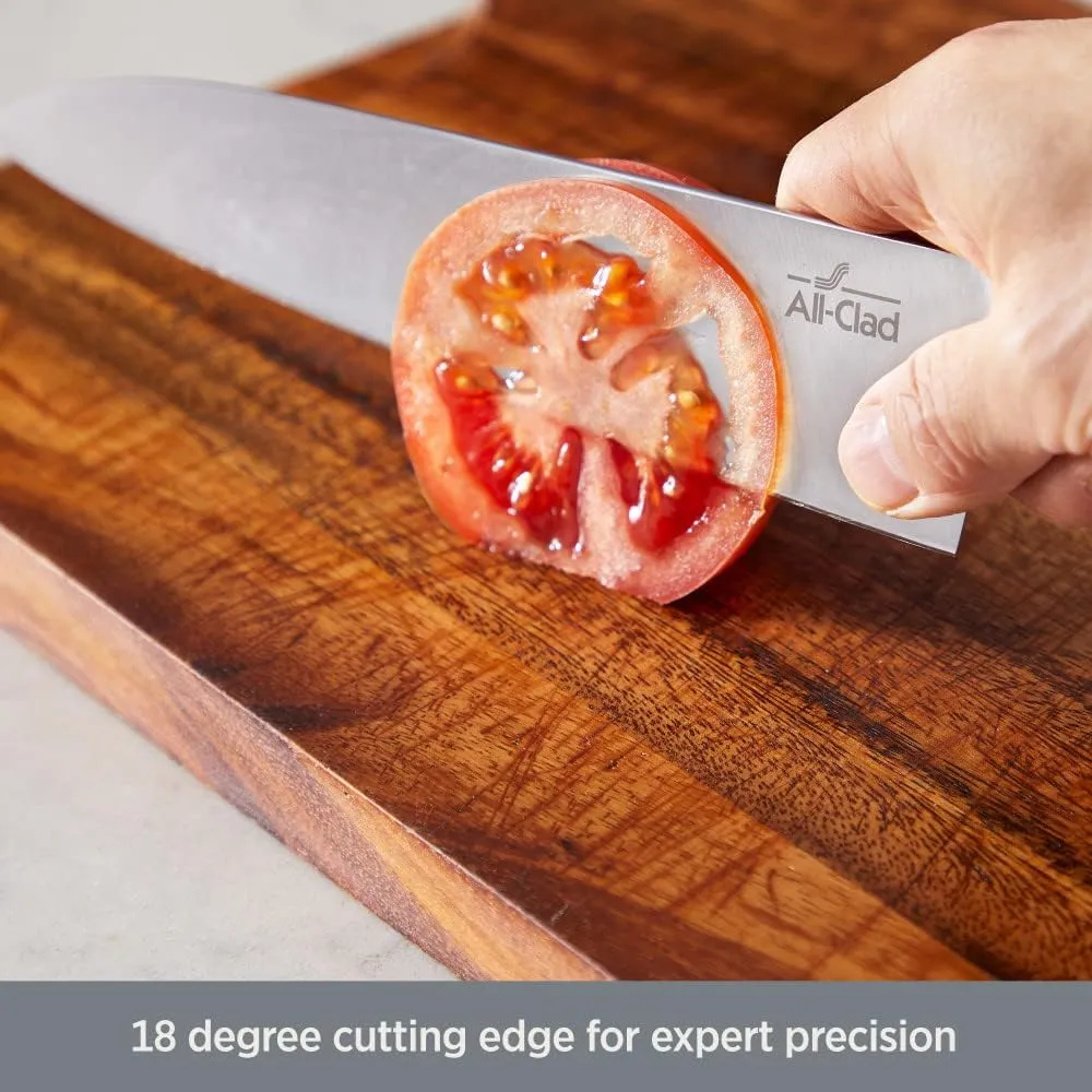 All-Clad Forged German Stainless Steel Serrated Utility Knife 5 Inch, Fully Forged, Expert Precision, Home Kitchen Knife, Cook Tool, Kitchen Tool, Cookware Utensil, Ultra Sharp Knives