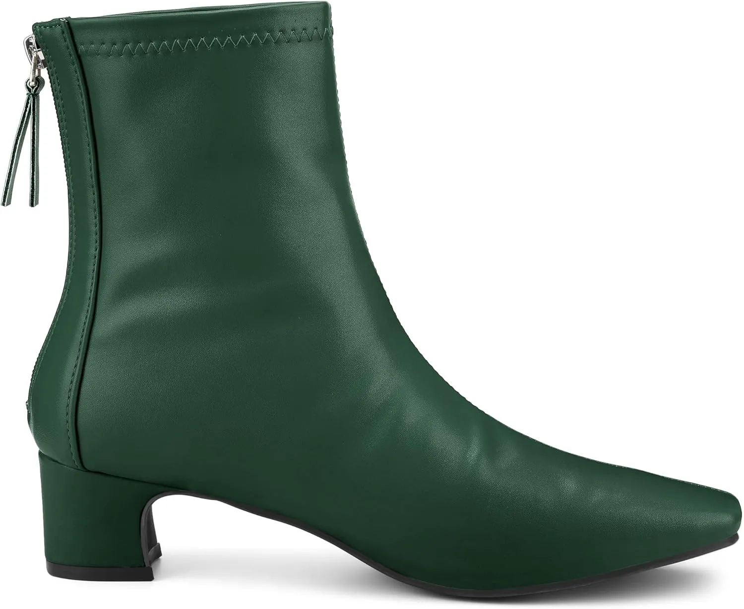 Allegra K Women's Square Toe Block Heels Ankle Boots
