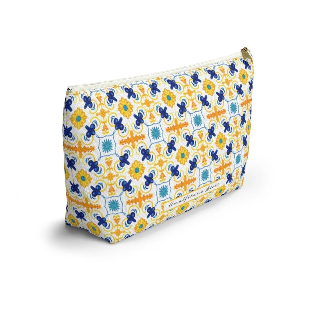 Amalfitana Tiles Accessory Pouch w T-bottom