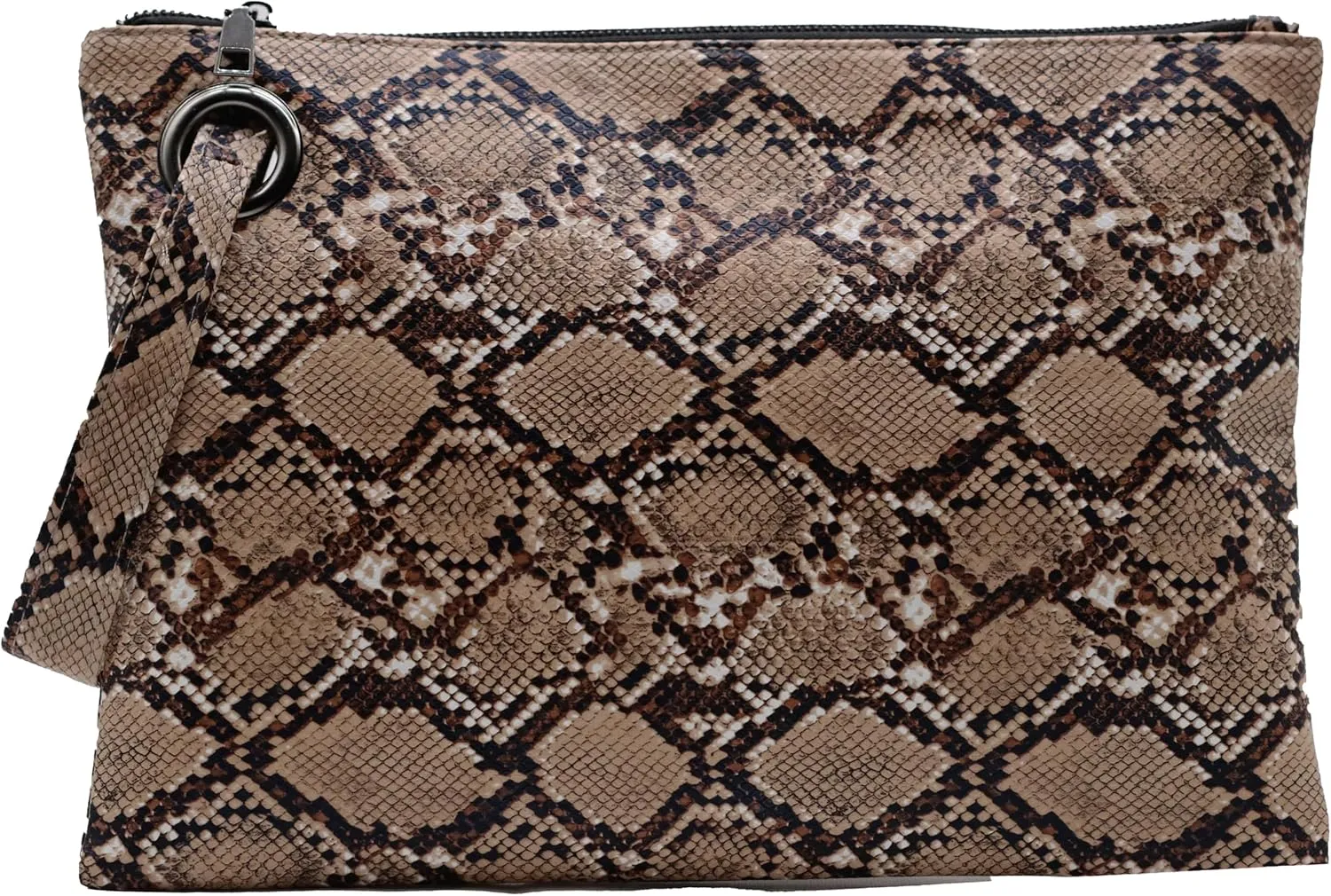 Amaze Womens Oversized Clutch Bag Large PU Leather Pouch Evening Handbags Envelope Purse with Wristlet Shoulder Lady