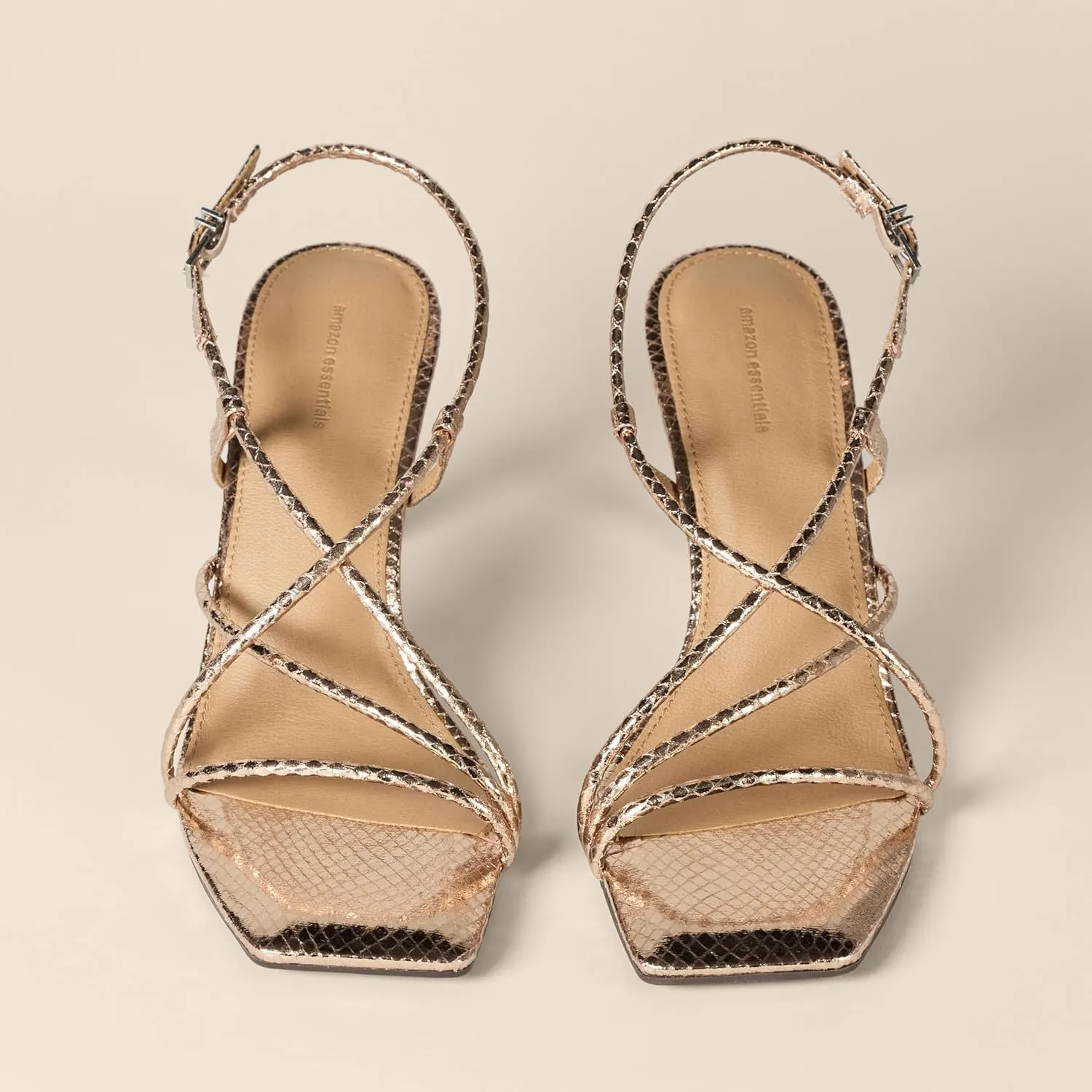 Amazon Essentials Women's Strappy Stiletto Heel Sandals
