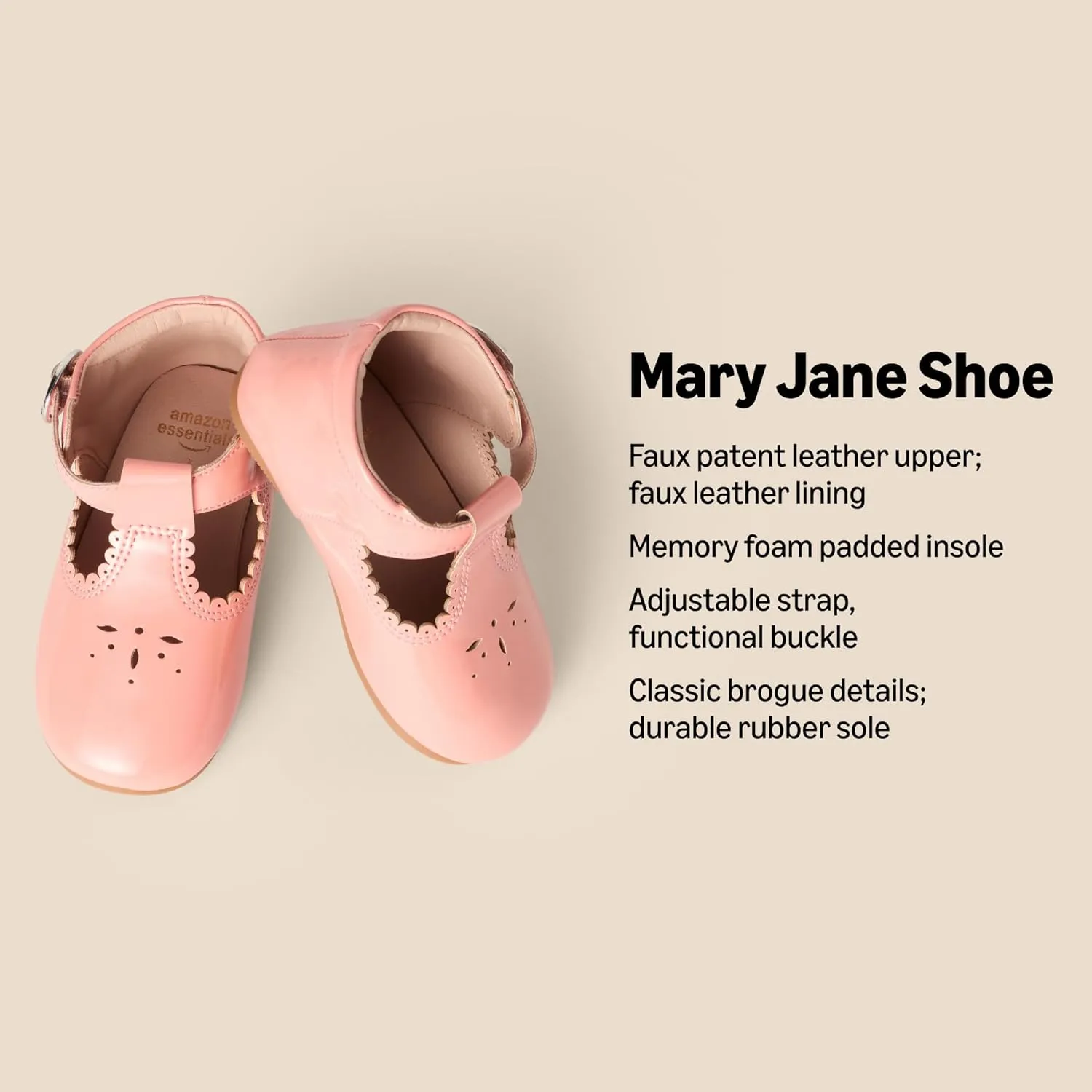 Amazon Essentials x Sofia Grainge Toddlers and Baby Girls’ Non-Slip Mary Jane Shoes