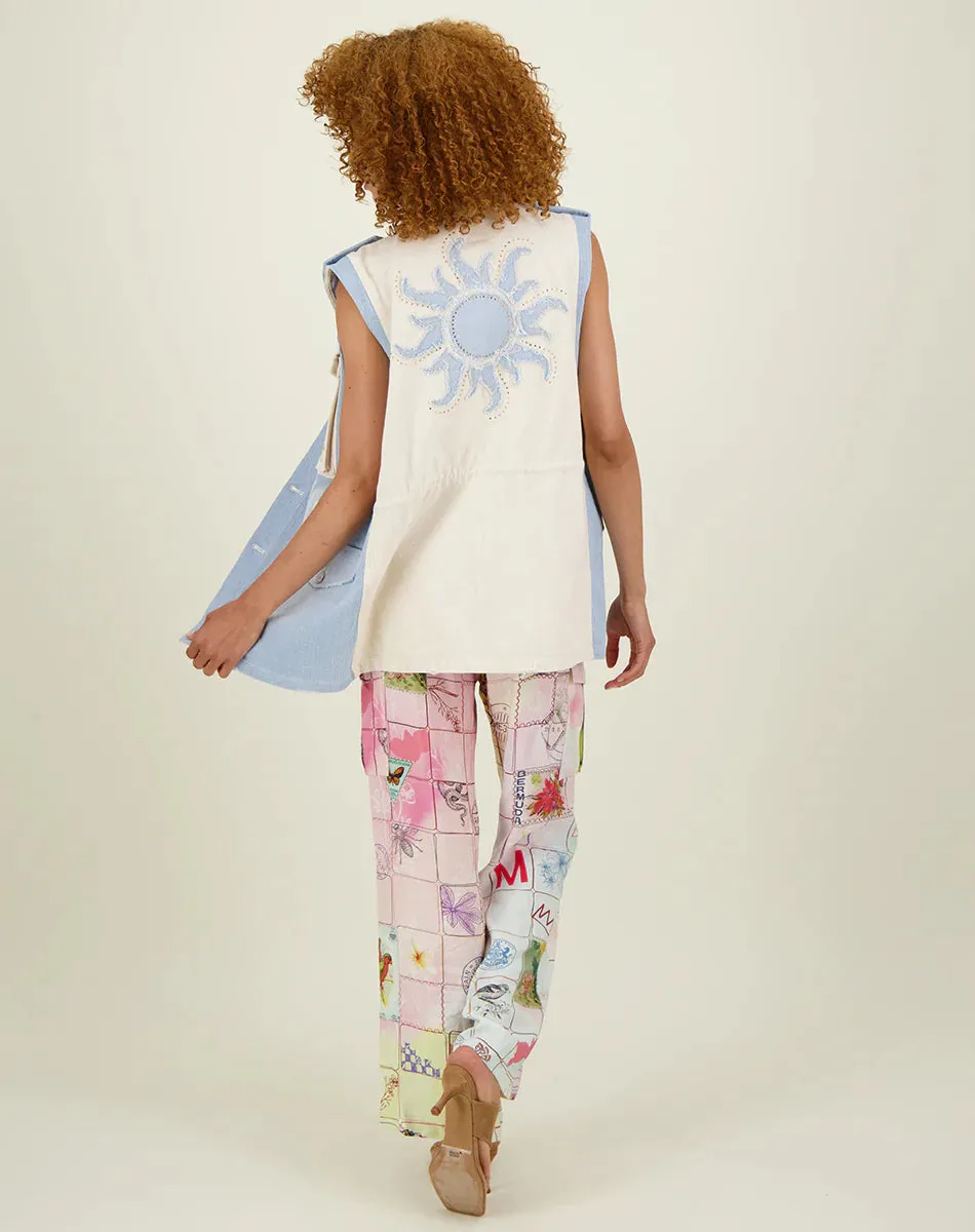 Andrea Denim Utility Vest - Denim