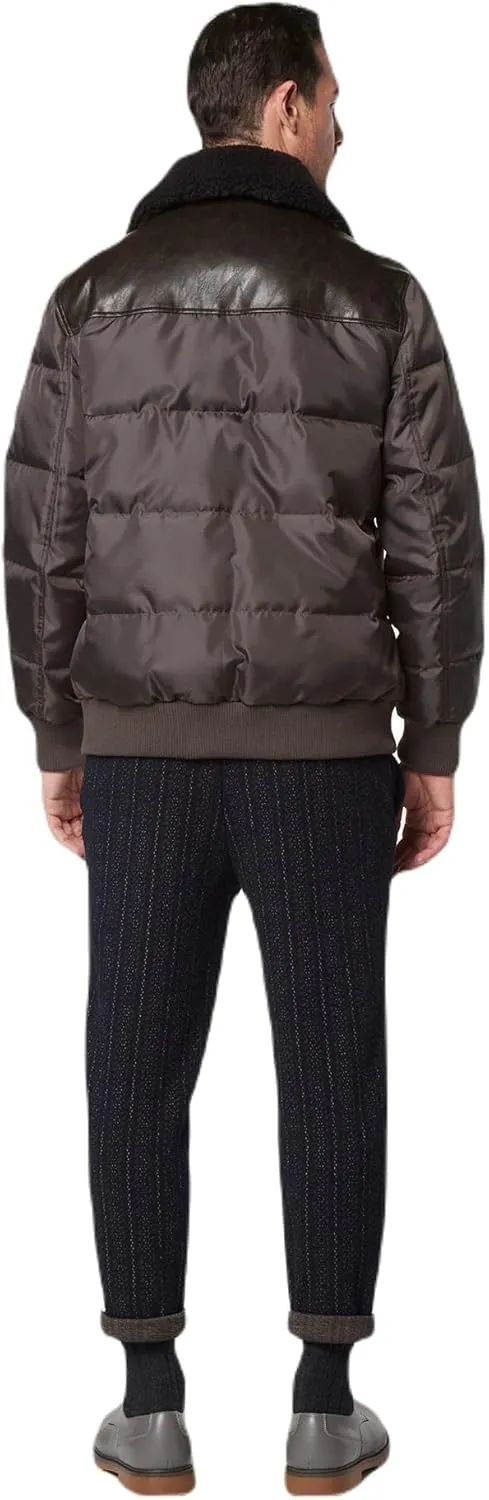 Andrew Marc Men's Faux Leather Sherling Jacket