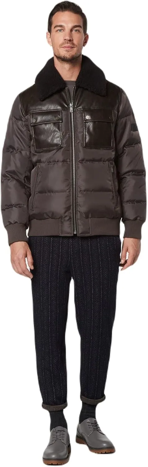 Andrew Marc Men's Faux Leather Sherling Jacket