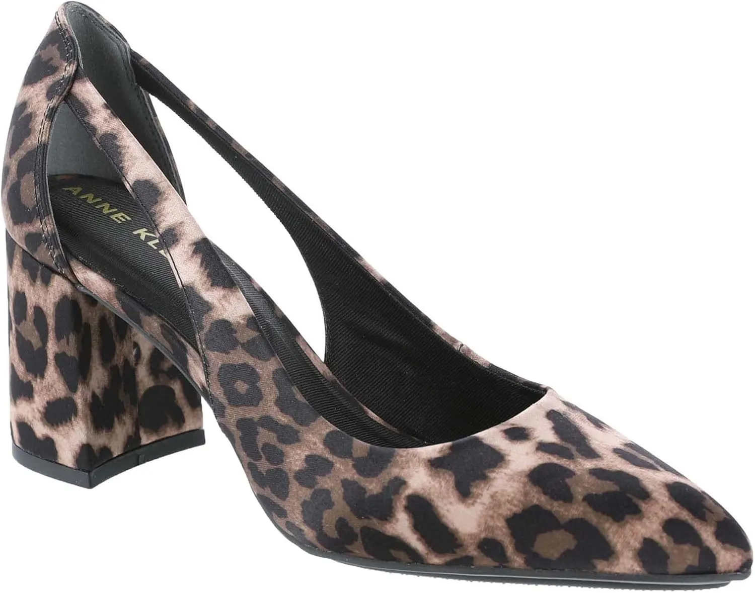 Anne Klein Womens Faux Leather Pointed Toe Block Heels