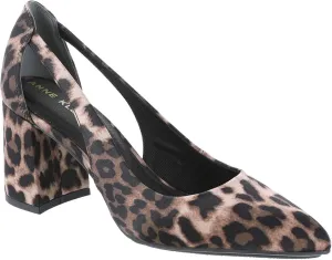 Anne Klein Womens Faux Leather Pointed Toe Block Heels