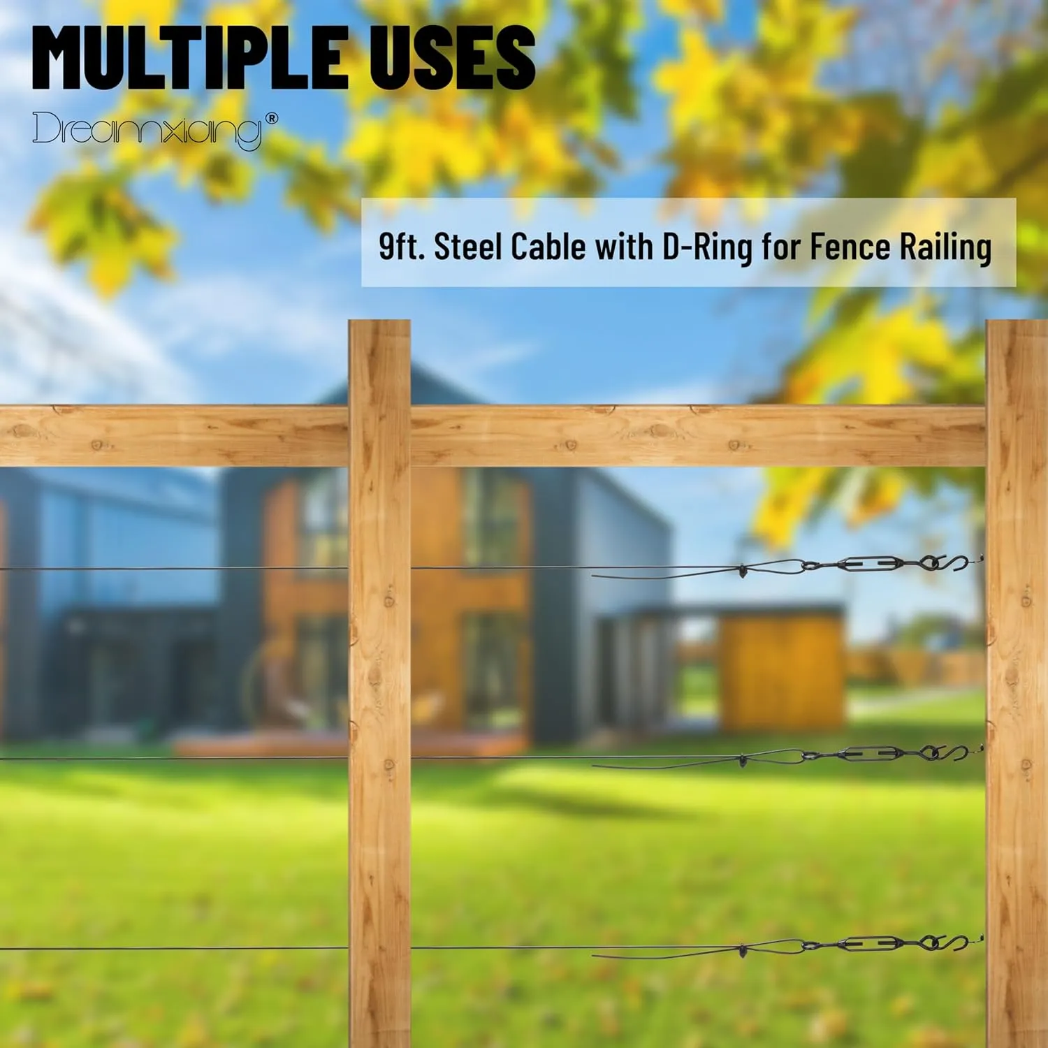 Anti Sag Gate Kit for Wooden Fence, Anti-Sagging Fence Gate Support Cable Kit in Zinc, No Sag Wooden Fence Gate Repair Kit for Outdoor, Anti-Sag Gate Frame Kit