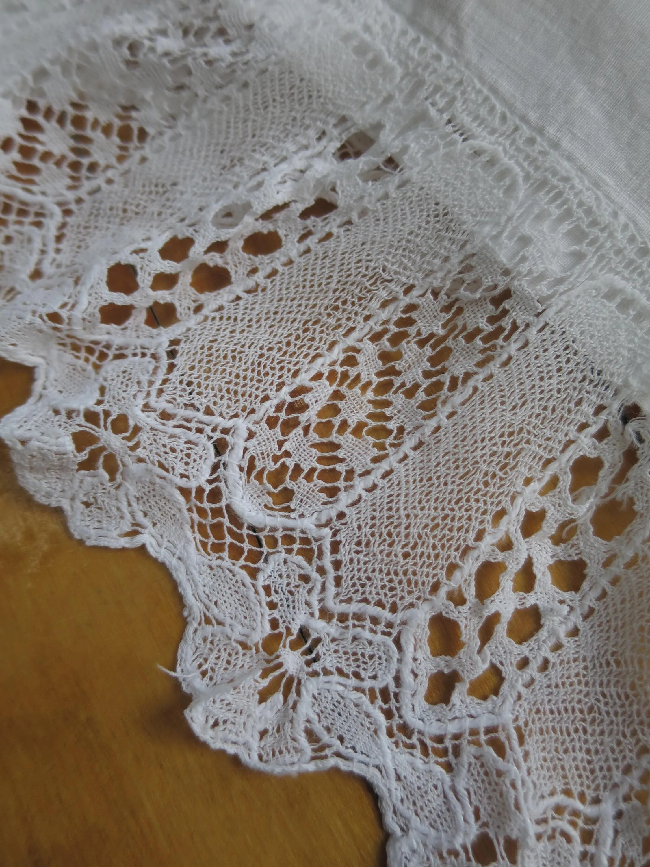 Antique Irish Linen Pair of Pillow Slips- Bobbin Lace & Hand Embroidered Monogram Y R