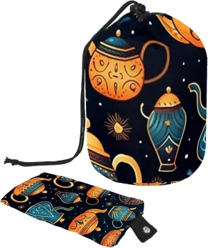 Arabian Tea Kettle Travel Cosmetic Bag Makeup Organizer Bag Bathroom Cases Toiletry Bag with Drawstring
