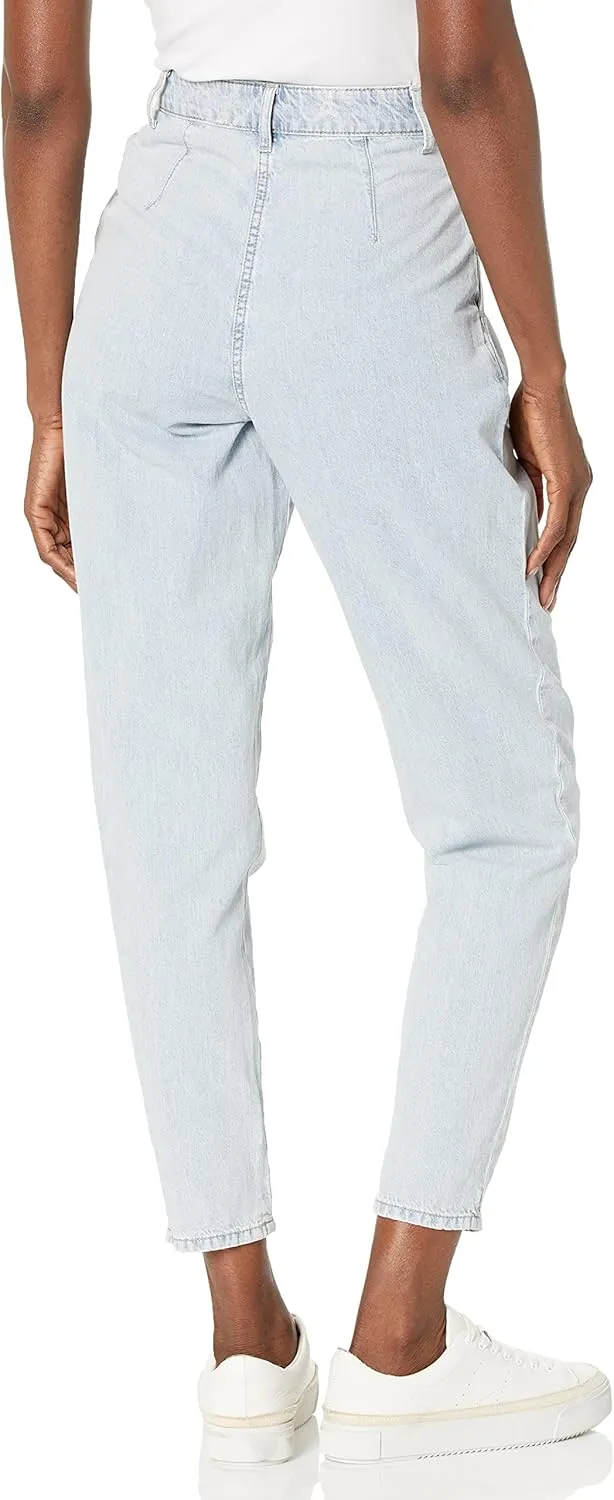 Armani Exchange Women's Jacquard Denim Effect Tapered Pants