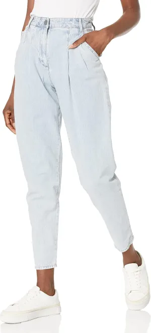 Armani Exchange Women's Jacquard Denim Effect Tapered Pants