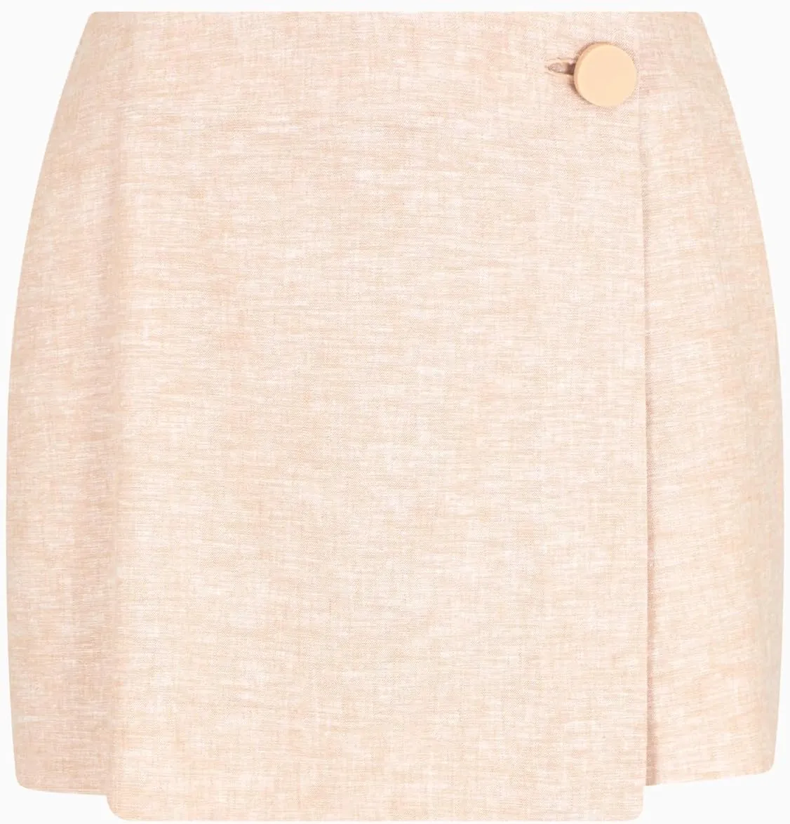 Armani Exchange Women's Linen Cotton Yarn Dye Skort with Gold Button