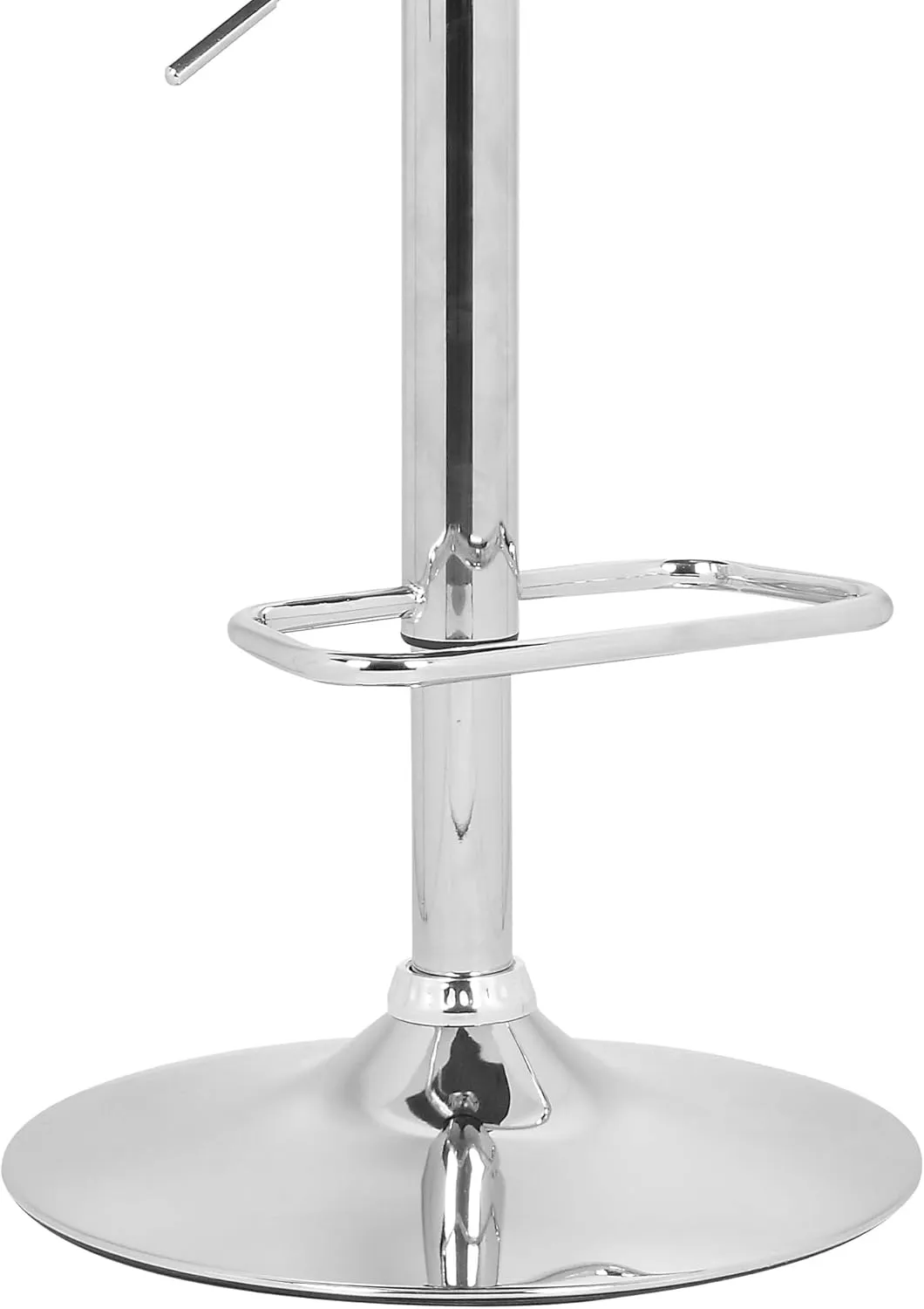 Armen Living Aubrey Barstool in Cream Faux Leather, Walnut Wood and Chrome Finish