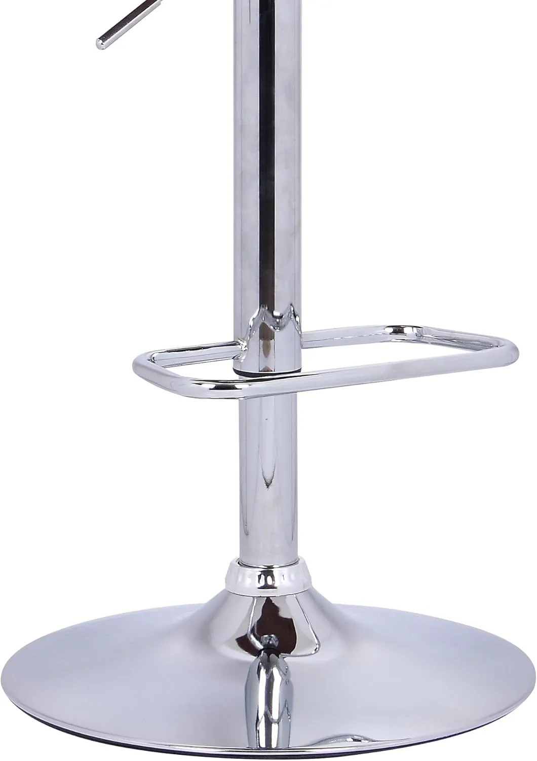 Armen Living Aubrey Barstool in Cream Faux Leather, Walnut Wood and Chrome Finish