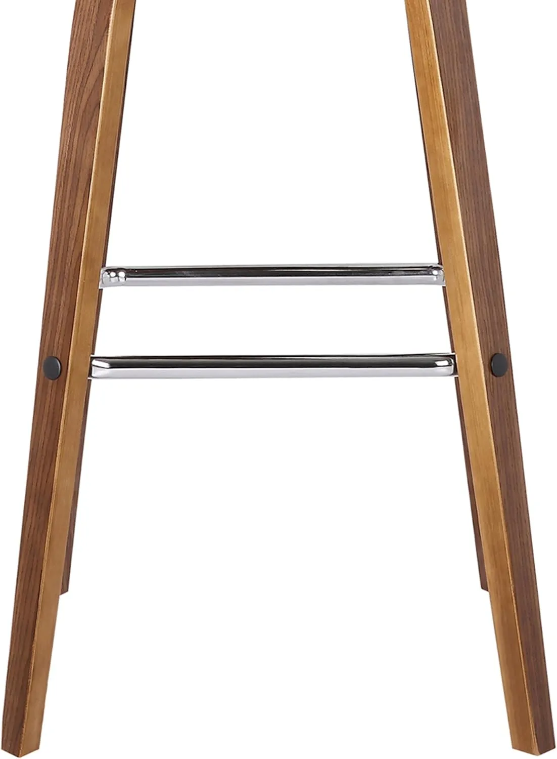 Armen Living Vienna 26" Counter Height Swivel Brown Faux Leather and Walnut Wood Bar Stool