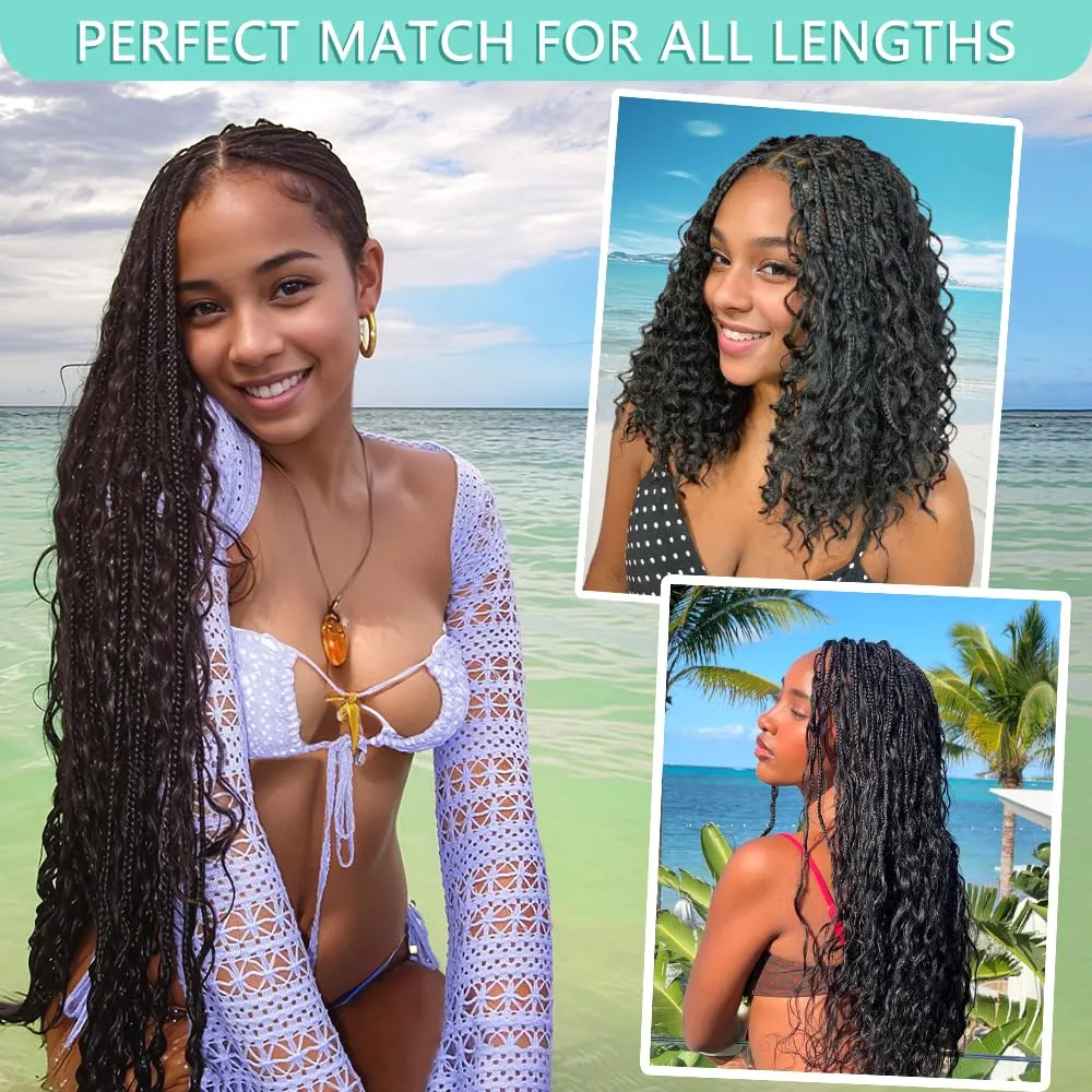 Auburn Ginger Human Braiding Hair for Boho Braids 150g 14 Inch Bulk Human Hair for Braiding Curly Boho Hair for Braiding Knotless 12A Deep Wave Bohemian 6 Bundles/Pack 30#
