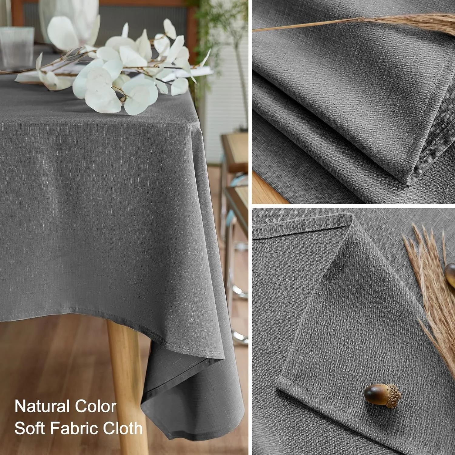 AUSSPVOCT Textured Tablecloth Rectangle 60x120 Water Resistant Spill-Proof Wipeable Table Cloth Wrinkle Free Fabric Dining Table Cover for Birthday Party Farmhouse Spring Kitchen Tablecloths