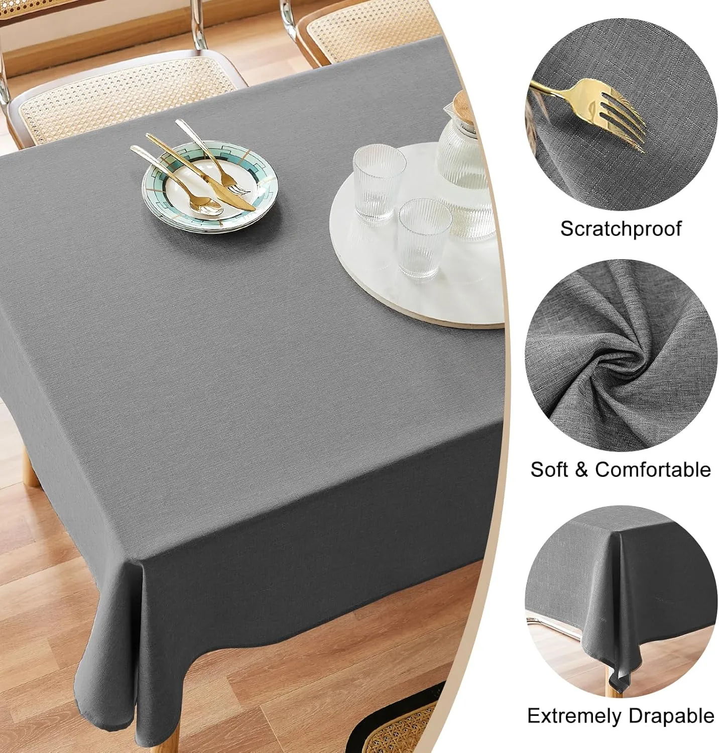 AUSSPVOCT Textured Tablecloth Rectangle 60x120 Water Resistant Spill-Proof Wipeable Table Cloth Wrinkle Free Fabric Dining Table Cover for Birthday Party Farmhouse Spring Kitchen Tablecloths