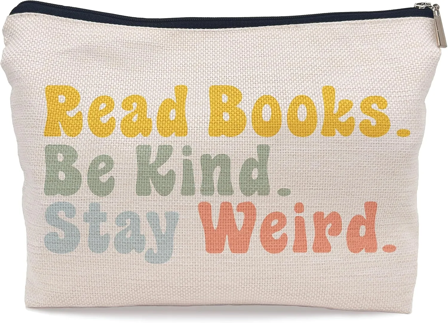 Ayxvt Book Lovers Gifts Makeup Bag,Book Lover Gifts for Women,Read Books Be Kind Stay Weird Small Makeup Bag,Gifts for Book Readers Bookworms Women